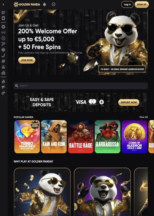 Lobby principal slots bamb ou Golden Panda Casino